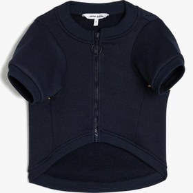 Resim Koton Bisiklet Yaka Fermuarlı Köpek Sweatshirtü Lacivert 5wal10712ık Lacivert 