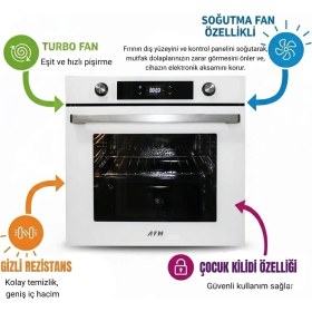 Resim Afm Tech Argea Setüstü Beyaz Vitro Elektrikli Ankastre Set (FM7701 +Fc-07+ FM3301W ) 