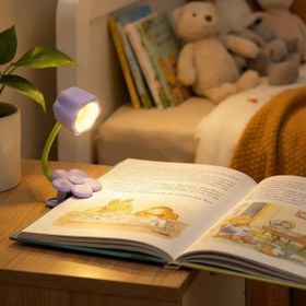 Resim Buffer ® Çiçek Model Mandallı LED Kitap Okuma Lambası – Kıvrılabilir Esnek Gövdeli, Taşınabilir Gece 