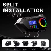 Resim Y30 Kask Kulaklık Bluetooth Motosiklet Kulaklık Rgb Radyolu Intercom 