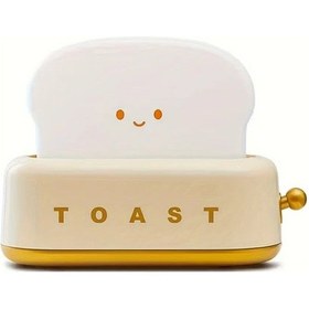 Resim Elmpaly Staaricc Usb Şarjlı Sevimli Led Ekmek Kızartma Makinesi Şeklinde Gece Lambası Portakal Rengi Aile Doğum Günü Veya Noel Hediyesi İçin İdeal 16renk Şarj Edilebilir 