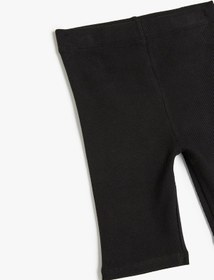 Resim Koton Beli Lastikli Pamuklu Basic Kısa Tayt Siyah 5skg40010ak Siyah 