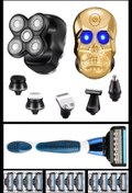 Resim Qualis D3 Skull 5 Kafa Tıraş Makinesi + J8 Holder + 12 Adet Kartuş -5 Bıçak 
