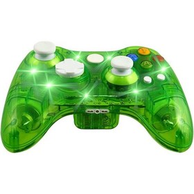 Resim Mufunye Xbox 360 İçin Şeffaf Kablolu Oyun Kumandası - Titreşimli Ve Led Aydınlatmalı 