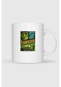 Resim Frankenstein Mary Shelley Hallowen Tasarımlı Kupa Bardak Beyaz 