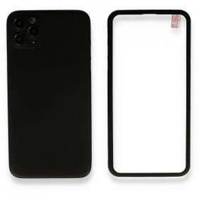 Resim iPhone 11 Pro Kılıf 360 Full Body Silikon Kapak - Siyah 