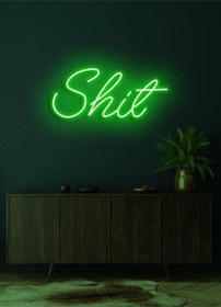 Resim Shit Yazılı Neon Tabela Yeşil 
