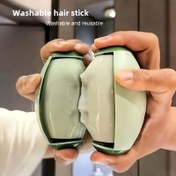 Resim 1 Adet Yıkanabilir ve Yeniden Kullanılabilir Manuel Tüy Toplayıcı - Ev Kullanımı İçin Pil Gerektirmeyen Dayanıklı Evcil Hayvan Kılı Temizleyici, Ergonomik Plastik Saplı, Yeşil & Beyaz Tasarım, Giysiler için Tüy Toplama 