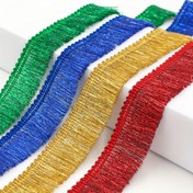 Resim 3 Yards Çok Renkli Tinsel Fringe Trim, 2.5cm Geniş, DIY Küpe Aksesuarları, Dans Kostümü Süslemeleri, Parti Arkaplan Dekoru, El Sanatları Malzemeleri 