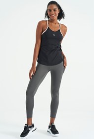 Resim TOMMY LIFE Siyah Sırt Çarpraz Askı Detaylı Standart Kalıp Kadın Spor Atlet - 97261 