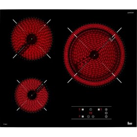 Resim Teka Tt 6315 Vitroseramik Elektirikli Ocak 3 Gözlü Dokunmatik 5400 W Cam Yüzeyli Siyah 