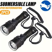 Resim 2 adet LiHangStar T6 LED Dalış El Feneri, IPX8 Yüksek Kaliteli Dalış Aydınlatması, 18650 Pil ile Çalışan Şarj Edilebilir Güvenlik Dalış Fenerleri, Açık Kamp Balıkçılık için 