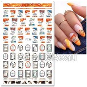 Resim 3d Nail Art Çıkartmaları Geometrik Çizgiler Hindistan Cevizi Ağacı Avuç İçi Yapraklar Çiçekler Yapışkanlı Kaydırıcılar Tırnak Çıkartmalar Dekore Edilmiş Manikür Şarap Kırmızı Chına 