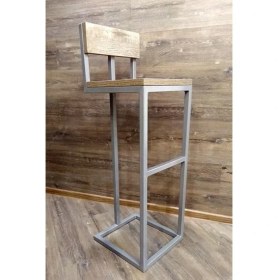 Resim Abronya Yüksek Metal Sandalye Mutfak Taburesi Bar Taburesi Gri 1 Adet 