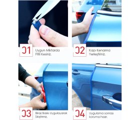 Resim En-Sa Oto Kapı Fitili Çarpma Çizilme Önleyici Kapı Koruma Fitili 5 Metre 