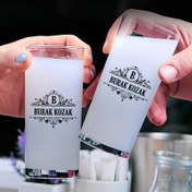 Resim Erkek Sevgiliye Hediye Tasarım İkili Rakı Bardağı 