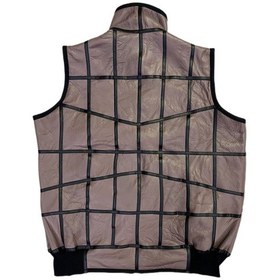 Resim Lnleather Içi Kürk-Dışı Süet Gerçek Deri Yakalı Ve Trikolu Yelek Bej 