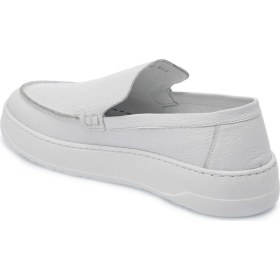 Resim Tergan Beyaz Hakiki Deri Erkek Loafer - E25I1AY57269-A26 