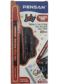 Resim Pensan Jel Kalem 2800 Kırmızı Jely Glitter Simli 12'li Paket Diğer 