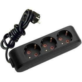 Resim Multi-let 3'lü 5 Mt Kablolu Topraklı Grup Priz - Siyah Viko Multi-let 