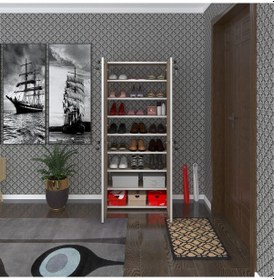 Resim Kenzlife Ayakkabılık Ayakkabı Dolabı Kilitli Gutan Crd 160 70 32 Kapaklı Ofis Dolabı İki Bölme 