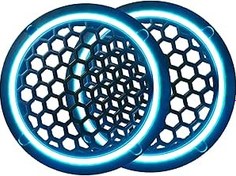 Resim Neon Işıklı 16 cm Hoparlör ve Midrange Kapağı - 2 Adet - Turkuaz 
