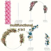 Resim Set, 4-in-1 Balon Arkası Standı, Arka Plan Standı, Düğün, Doğum Günü, Yıldönümü, İç Mekan ve Dış Mekan Parti Süslemesi, Bahçe Dekoru için Balon Arkası Standı 