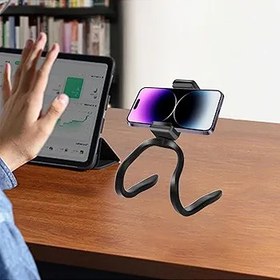 Resim Koşu Bandı için Telefon Montajı | Arabası Tablet Rafı 360 Derece Döndürme, Hortum Tasarımı Bükülebilir Koşu Bandı Telefon Standı Alışveriş Sepeti, Bebek Arabası, Eliptik 