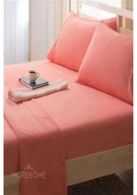 Resim More Home Çift Kişilik Lastikli Çarşaf Seti + 2 Yastık Kılıfı Gül 