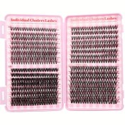 Resim 640 Küme Sahte Kirpik - D Kıvrım, Doğal Kabarık Kirpikler, 3D Su Geçirmez, DIY Kirpikler, Günlük Partiler İçin Uygun, 9-18mm, 30D-80D Kalınlık, Kedi Gözleri, Bebek Gözleri ve Doğal Stiller İçin Mükemmel 