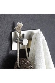 Resim DELTAHOME Paslanmaz Çelik 2 Adet 2 Topuzlu Bornoz Askısı Havluluk Xl - Yapışkanlı Montaj - Anında Montaj 