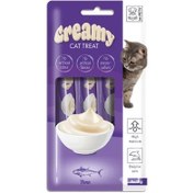 Resim M-Pets Creamy Ton Balıklı Ek Besin ve Kedi Ödülü 4x15 Gr 