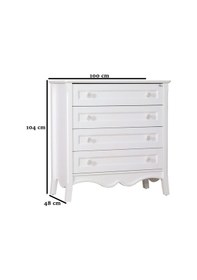 Resim Meltem Kids Dream Beyaz Genç Odası Şifonyer 