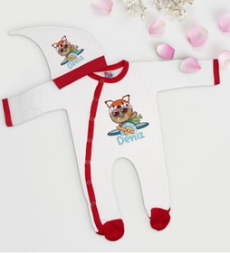 Resim Bitmeyen Kartuş Bk Kids Kişiye Özel Bebek Kıyafeti, Bebek Giyim Hediyesi, Tulum Zıbın Ve Kukuletalı Şapka Seti-4 