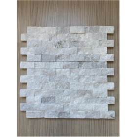 Resim Mermer Beyaz Traverten Patlatma Doğal Taş Duvar kaplama 