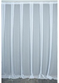 Resim MAKARNA MODEL SİMLİ BEYAZ RENK HAZIR DİKİLMİŞ PİLELİ TÜL PERDE 30 Beyaz 