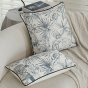 Resim 1 Vintage Bohem Çiçek & Kuş Baskılı Dekoratif Yastık Kılıfı - Şık Siyah ve Beyaz Tasarım, Fermuarlı Kapatma, %100 Polyester, Sadece Elde Yıkama - Çeşitli Oda Stilleri için İdeal, Koltuk Vurgusu (İç Dolgu Dahil Değildir), Dekoratif Yastıklar 