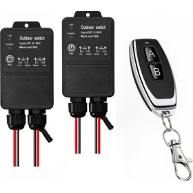 Resim Serfhyff 433MHZ Kablosuz Uzaktan Kumanda Anahtarı Su Geçirmez Kablosuz Alıcı DC8V-80V 30A Pompa Işık Fanı Için Verici (Yurt Dışından) 