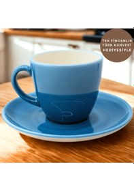 Resim Tulu Porselen Luna 6 Kişilik Porselen Fincan Takımı Lacivert 