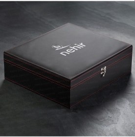 Resim Nehir Katre Sade 12 Kişilik 84 Parça Deri Kutulu Çatal Kaşık Bıçak Takımı Gümüş 