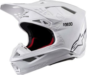 Resim Alpinestars Supertech M10 Off-Road Kaskı Beyaz Siyah 