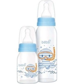 Resim Bebsi Cam Biberon Seti Mavi 250 ML+125 ML 