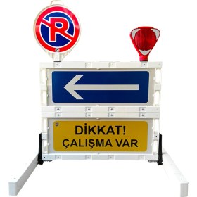 Resim Katlanır Uyarı Levhalı Bariyer 100x91cm 