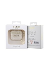 Resim Apple Uyumlu AirPods 3. Nesil Kılıf Guess Glitter 4g Charm Exclusive Tasarım Gold 