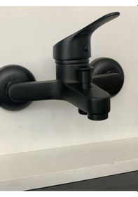 Resim Mix Mat Siyah Banyo Duş Bataryası Aç Kapa Batarya Musluk Siyah 