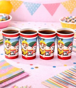 Resim Paw Patrol Rubble Temalı Karton Bardak - Doğum Günü Parti Malzemeleri 100 Adet Diğer 