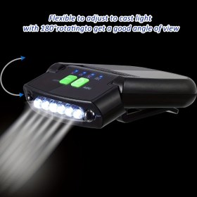 Resim USB Şarj Edilebilir LED Şapka Işığı - Balıkçılık, Kamp ve İş için Eller Serbest Şapka Feneri, Cilalı Metal Kaplama 