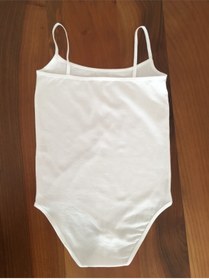Resim LEYNA BUTİK Kız Çocuk Beyaz Ip Askılı Kopçalı Atlet Body 9-14 Yaş 6'lı Paket 