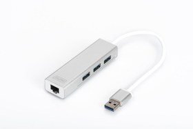 Resim DIGITUS DA-70250-1 3'LÜ USB3.0 HUB+G.BIT ETHERNET 