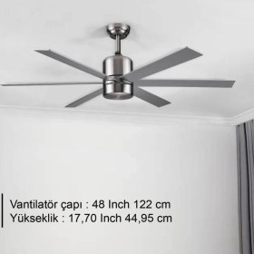 Resim Rubenis RBT486 Slv Glob Tavan Vantilatörü 